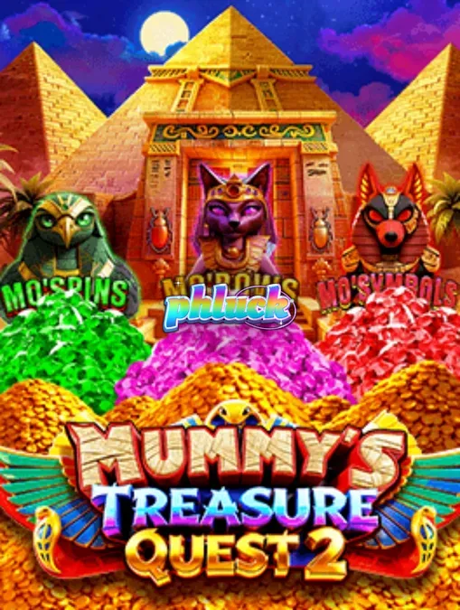 Mummy’s Treasure Quest 2 slot game interface na may mga Egyptian na simbolo